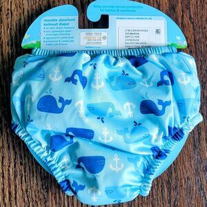 Baby Swim Diaper 6M | Reusable Waterproof Infant Swimsuit Bottom | Blue Whale